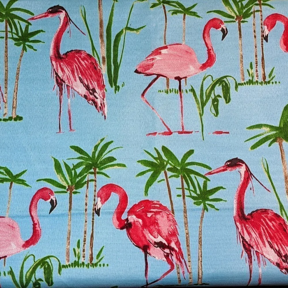 Flamingo in Aqua Sky Tablecloth 54
